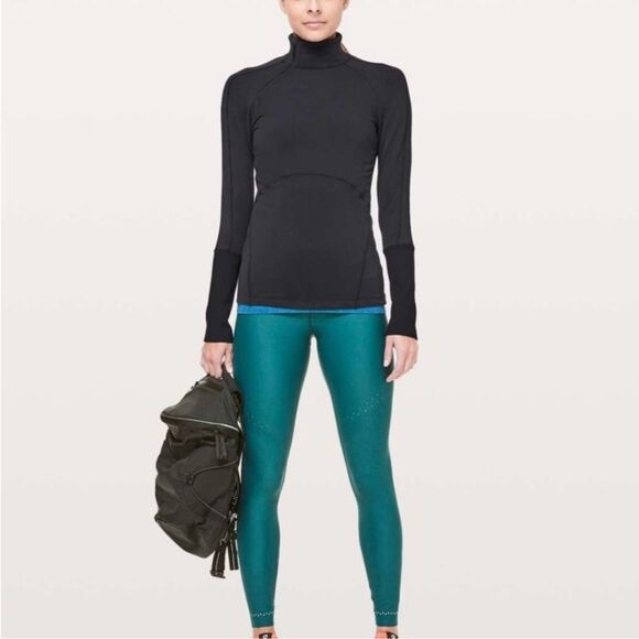 LULULEMON Brisk Running 1/2 Zip Black Women’s Size 10 - Picture 2 of 11